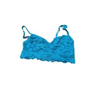 Cosabella lace racer back bralette bra unlined blue sz medium wireless